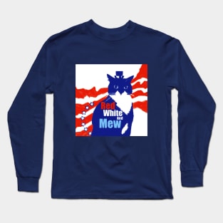 Red White and Mew Cat Long Sleeve T-Shirt